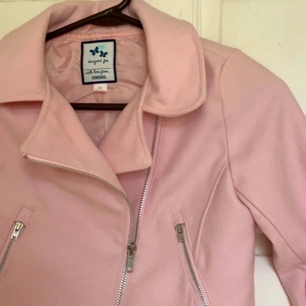 Gymboree girls pink moto jacket in size medium